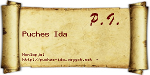 Puches Ida névjegykártya